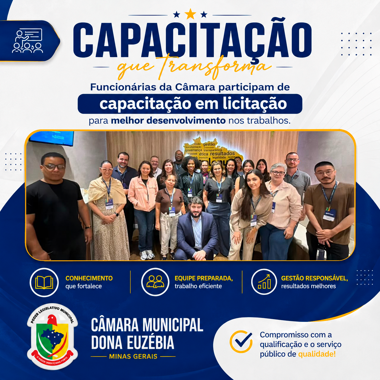 Funcionárias da Câmara participam de capacitação em licitação para fortalecer os serviços públicos