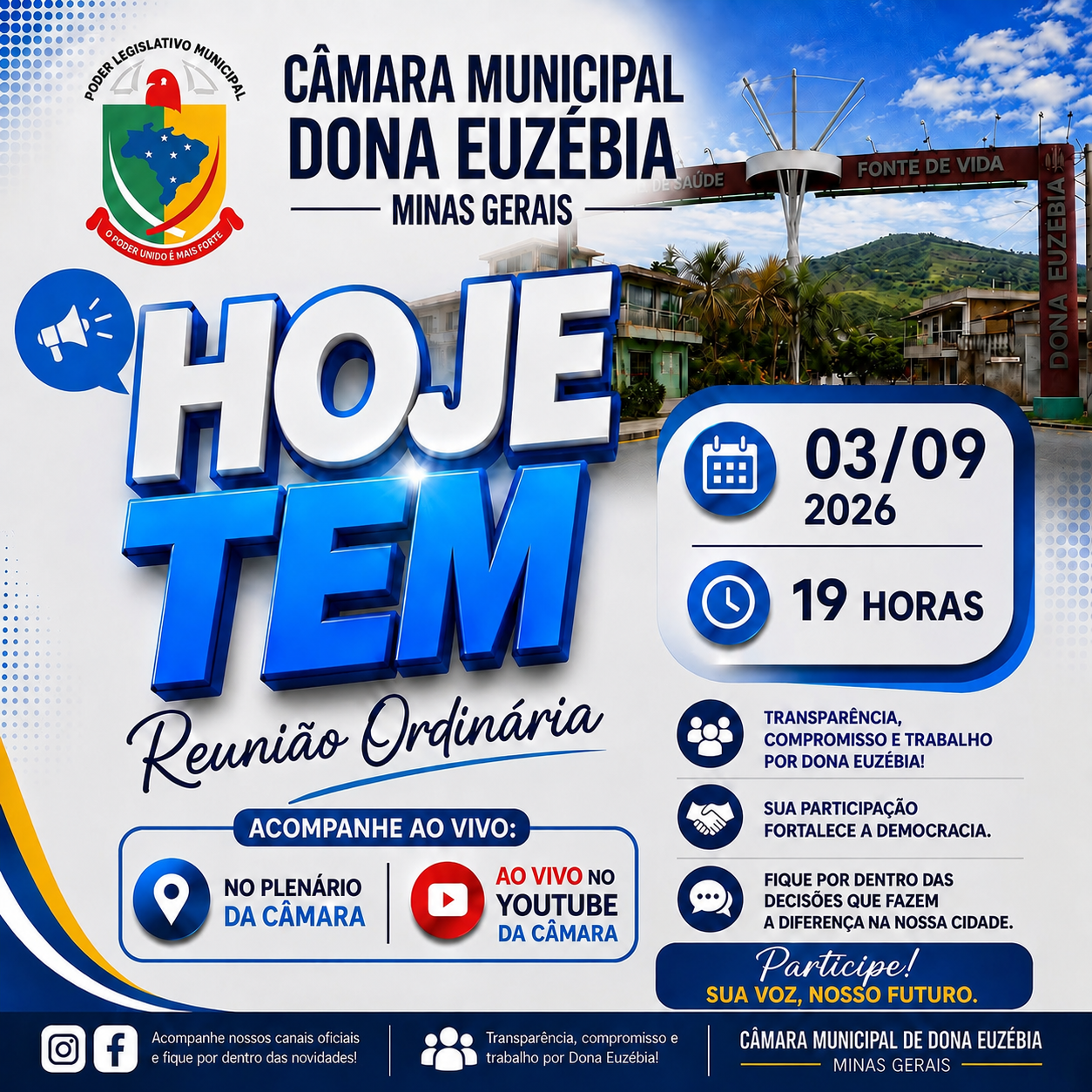 HOJE TEM REUNIÃO ORDINÁRIA!